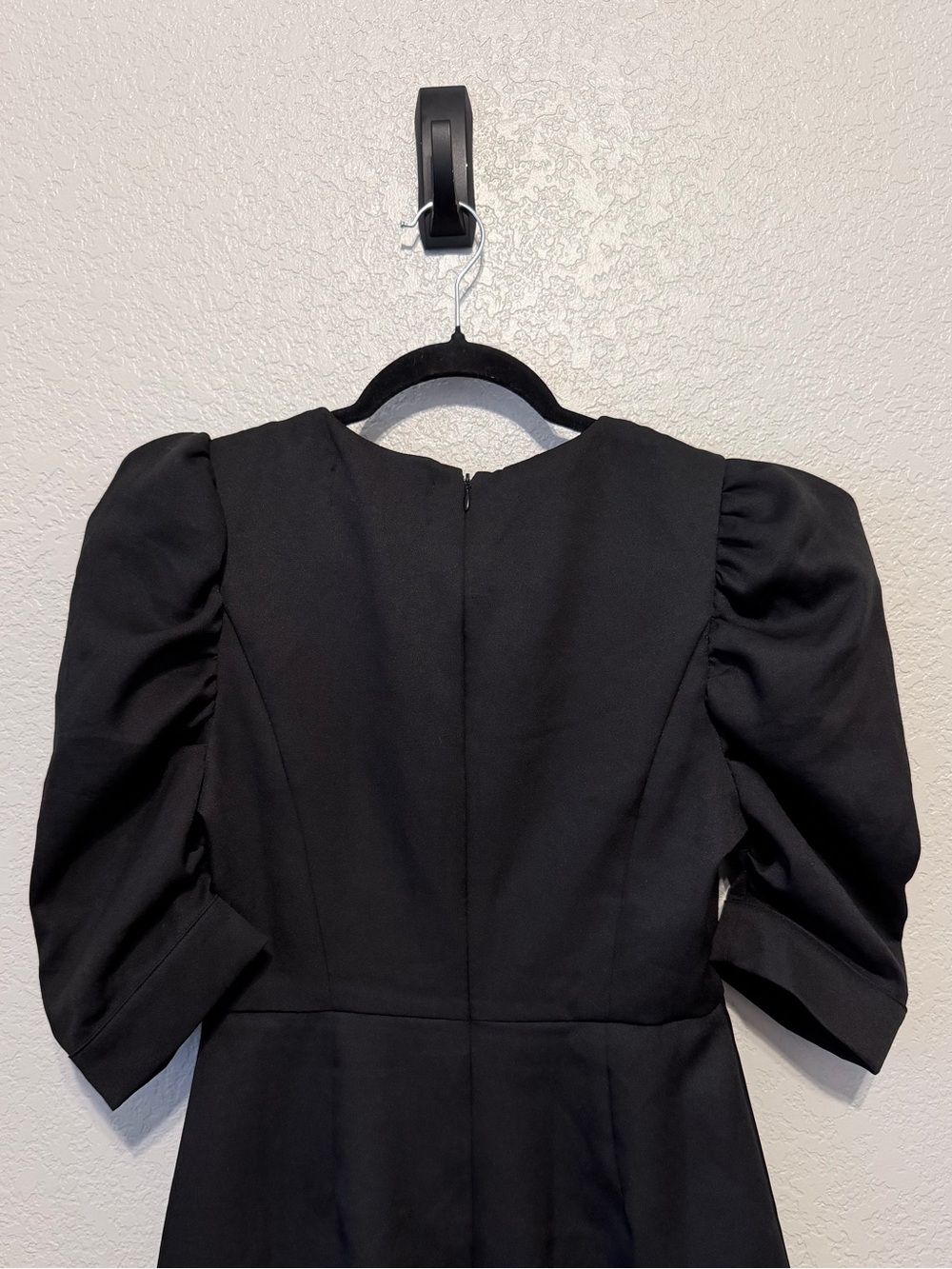 The Impeccable Pig Black Mini Dress | Puff Sleeve | Romantic | Size Small - Picture 6 of 13